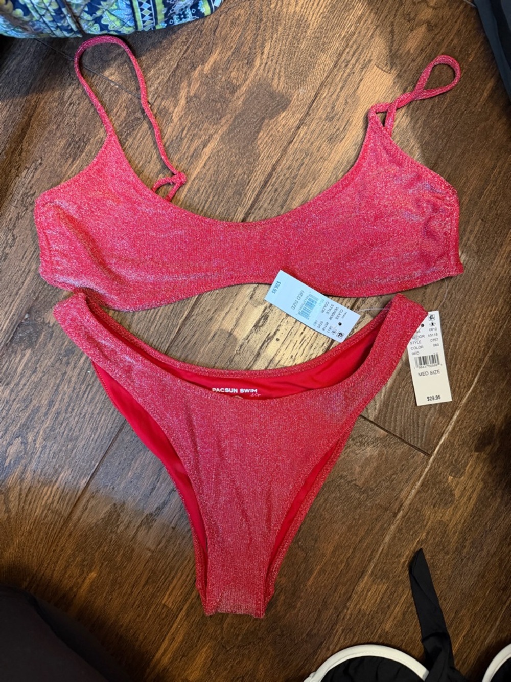 PacSun Shimmery Rose-Red Two-Piece Bikini